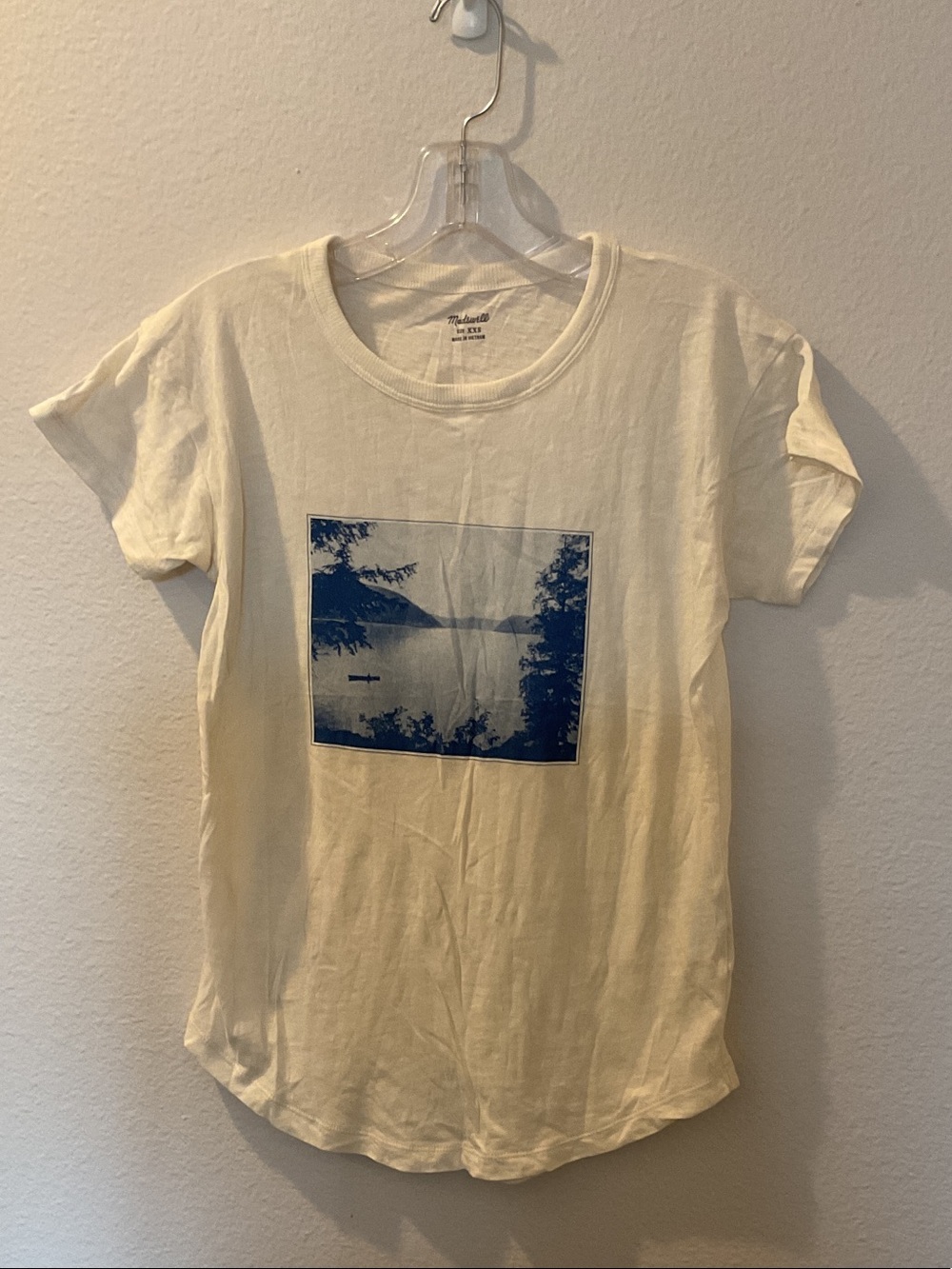 Madewell Cream Short-Sleeve Tee with Blue Lake Graphic